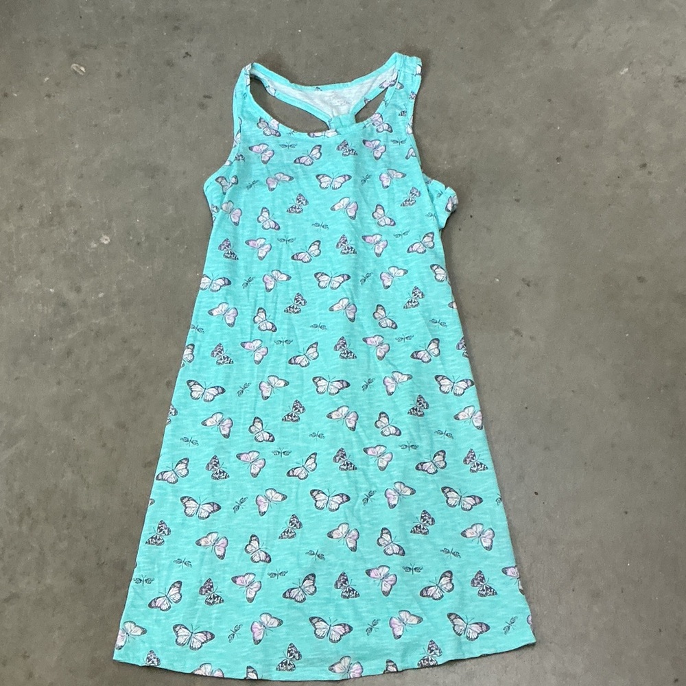 SO Aqua Butterfly Print Dress